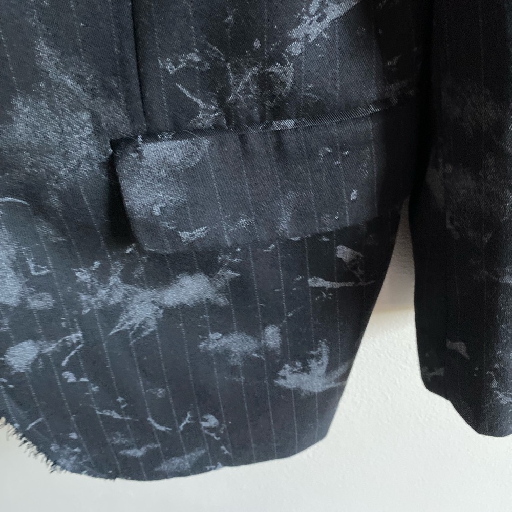 Simon Clark Blazer Men’s S Black Camo Art To Wear Grungy‎ Goth Raw Ham Jacket - Picture 6 of 14